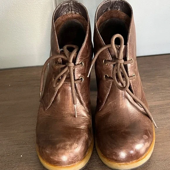 VTG Rare Dr. Doc Martens Viviana Leather Brown Booties heel 3" W7 steam punk - Picture 5 of 14